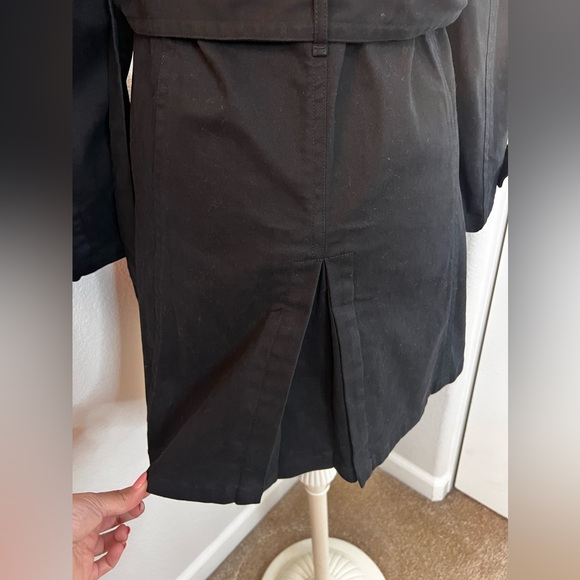 Ava & Aiden Black Cotton Trench Coat Size Large - Picture 5 of 10